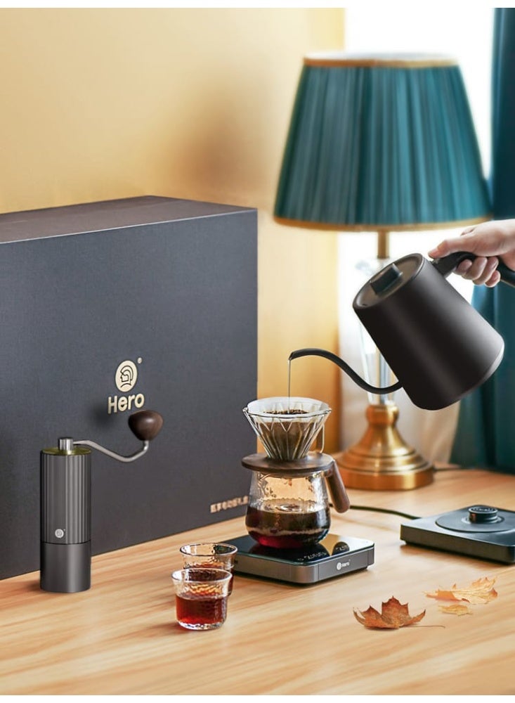 zeroHero Z3 Pro Advanced Pour Over Coffee Gift Box Set (8-in-1) – Hand Grinder, Electric Temp Control Kettle, Coffee Scale, Dripper & Server – Black - Image 2